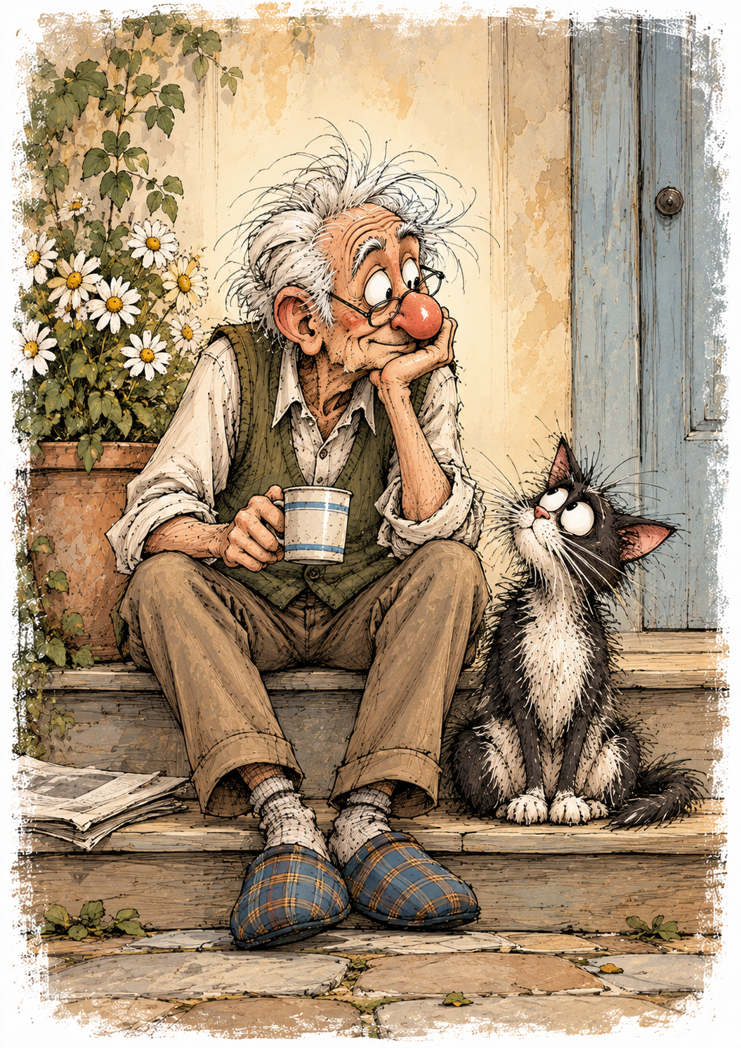 Morning Mug & Misgivings — Art Print
