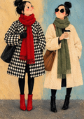 Houndstooth & Red — Art Print