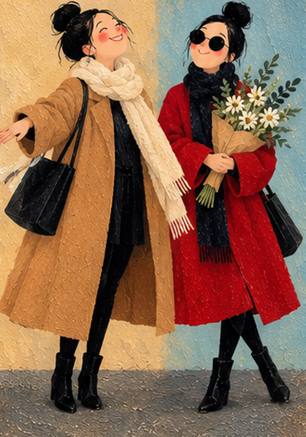 Camel, Red & Daisies — Art Print
