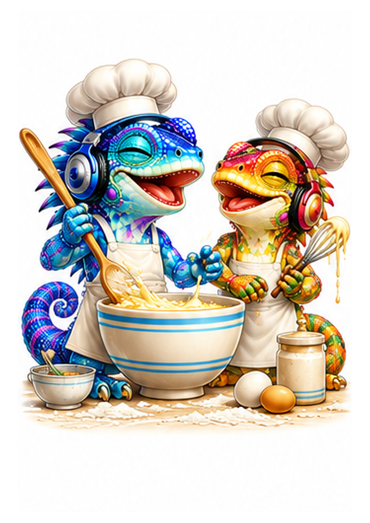 Lizard Chefs - Art Print