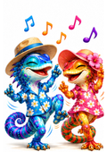 Singing Geckos - Art Print