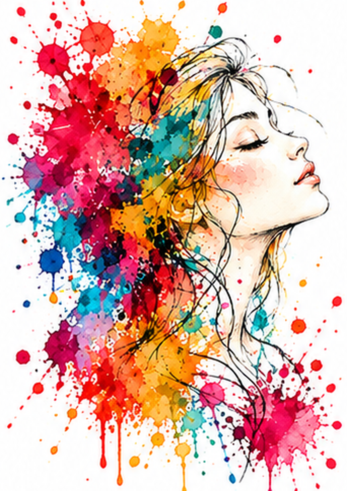 Colourful Woman - Art Print