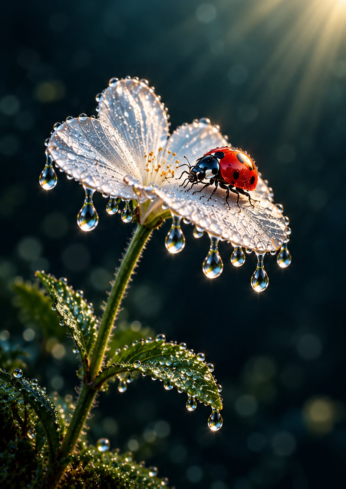 Ladybird on a Dewy Morning — Art Print