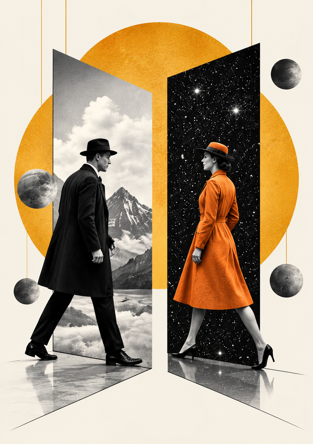 Noir Portals — Mountains Meet Starlight — Art Print