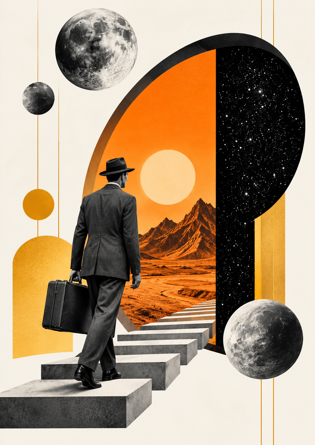Noir Traveller Enters the Cosmic Keyhole — Art Print