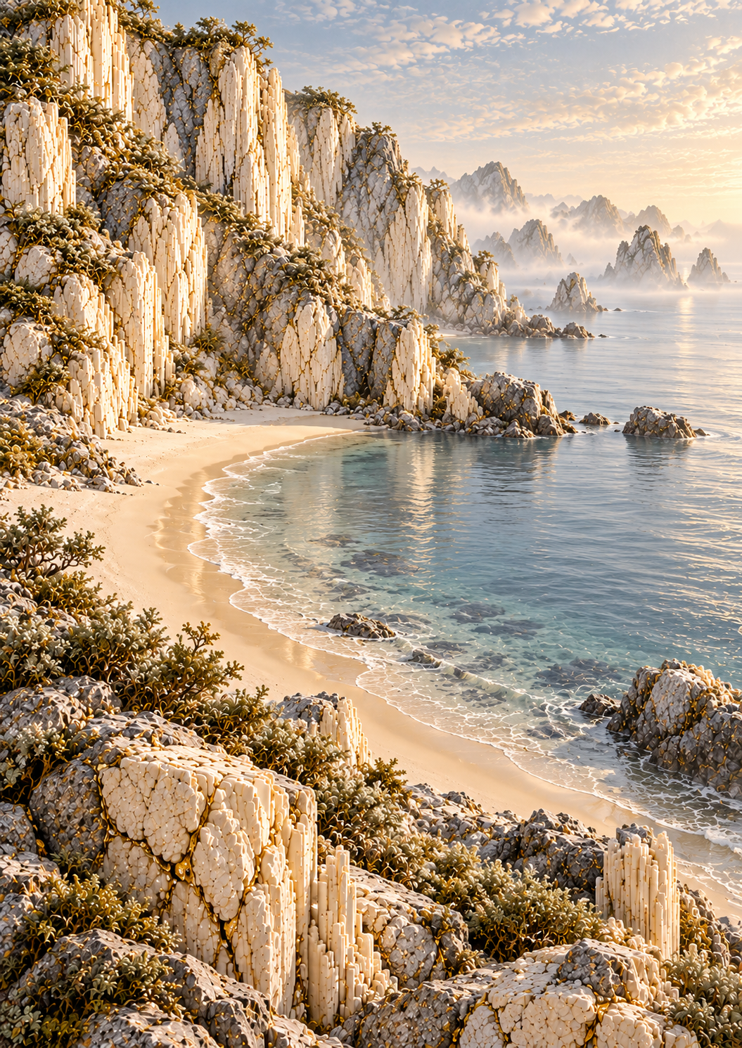 Quiet Cove of Ivory Cliffs — Art Print
