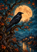 Raven's Watch — Harvest Moon Gothic Night — Art Print