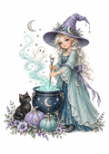 Little Witch's Enchanted Cauldron — Art Print