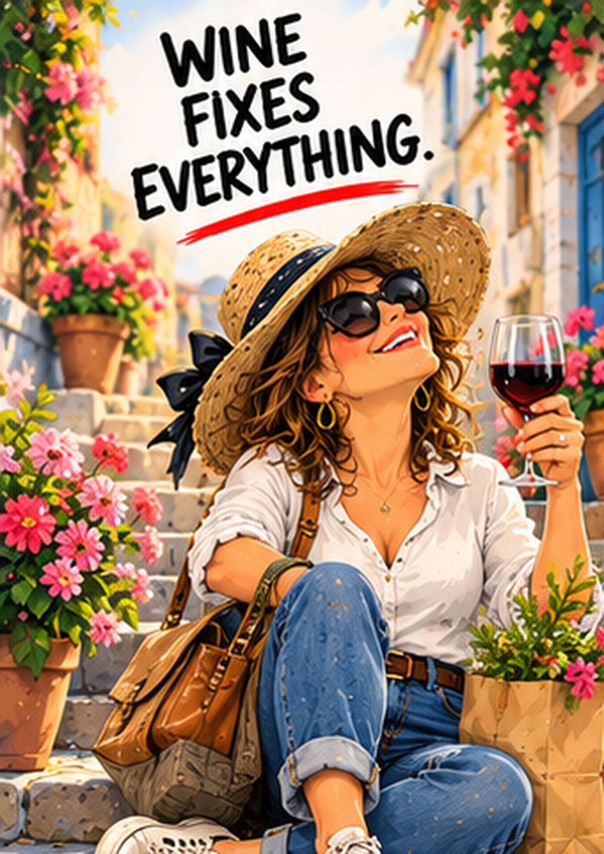 Wine Fixes Everything — Art Print